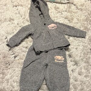 Roots Kids Gray Sweatpants and Hoodie Set